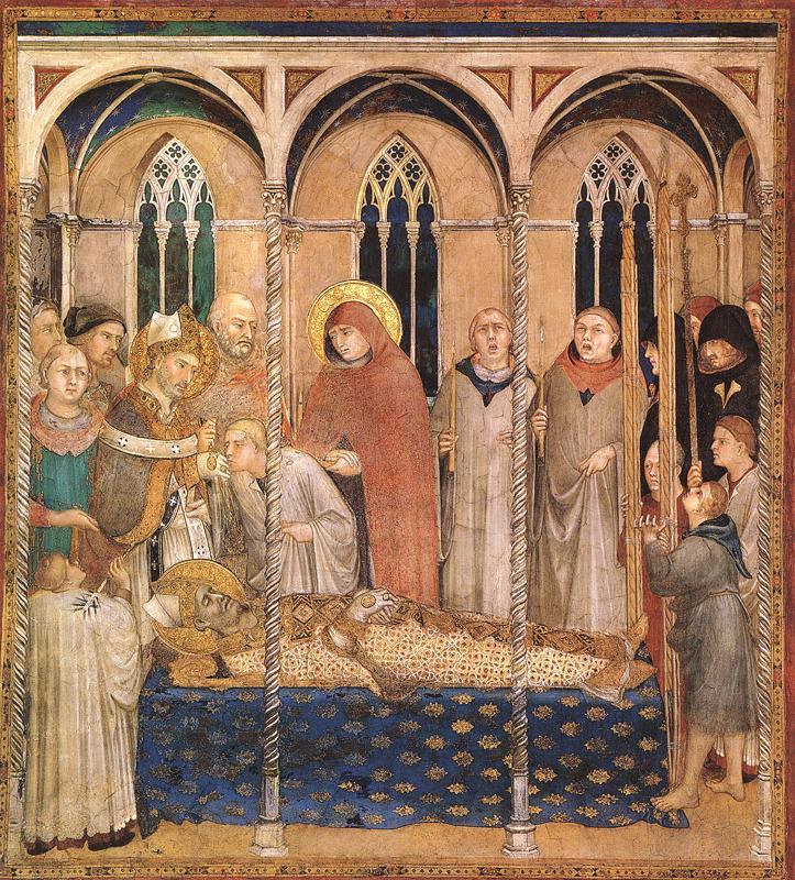 Burial of St Martin, Simone Martini